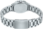 Casio #LTP1308D-4AV Reloj analógico de acero inoxidable con esfera rosa y fecha para mujer