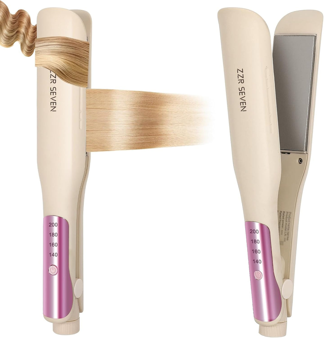 ZZR SEVEN Plancha de pelo de 1.25 pulgadas y rizador 2 en 1, revest...
