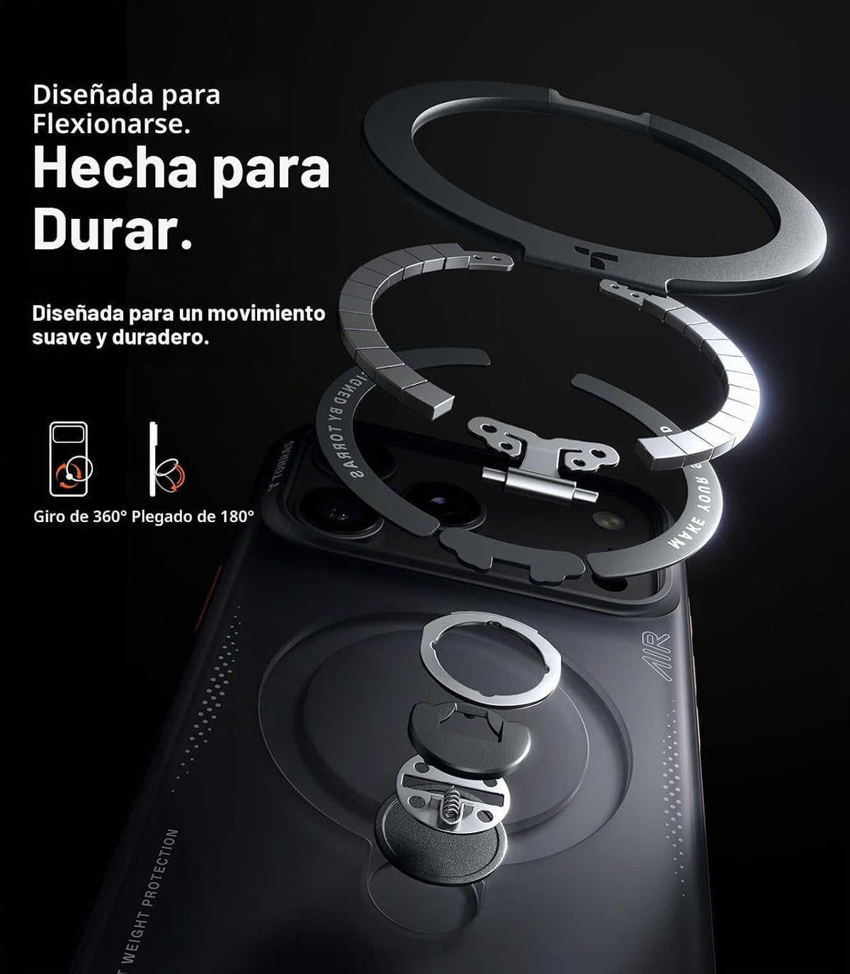 TORRAS Q3 Air - Funda para iPhone 18 Pro Max, soporte magnético 360, color
