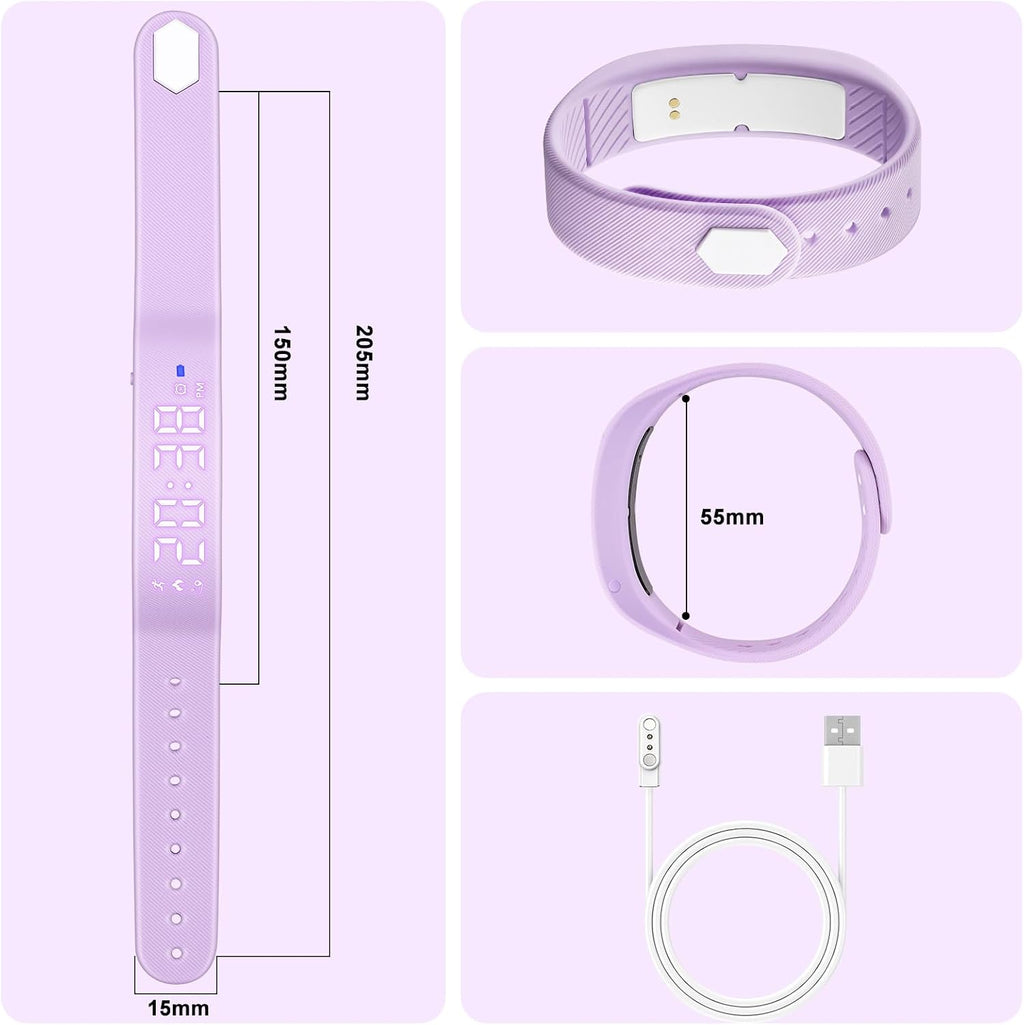 Reloj de seguimiento de actividad física para niños con podómetro, no requiere aplicación, reloj digital deportivo al aire libre para niños y niñas de 5 a 13 años con alarma de vibración