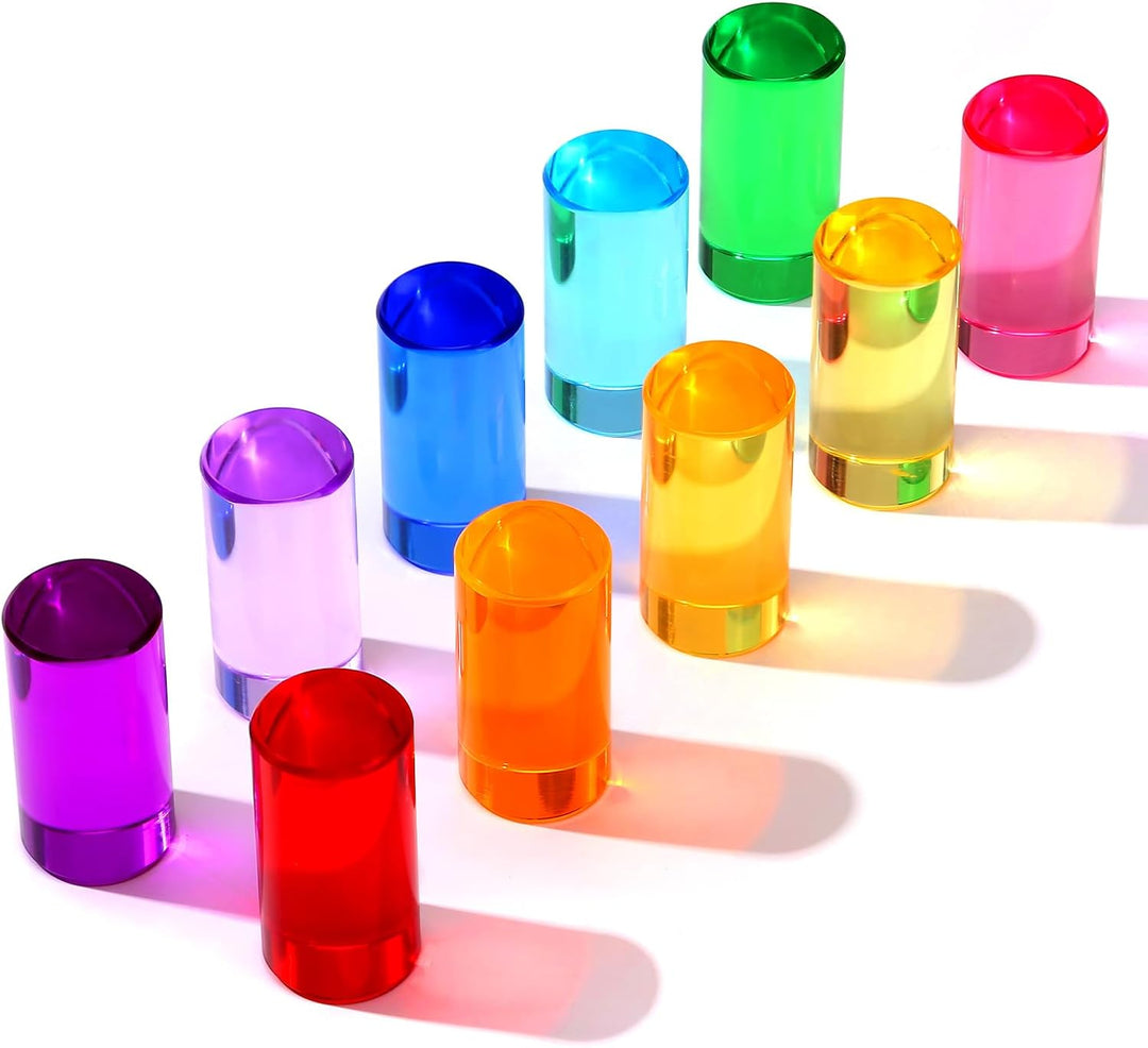 Arnbz 16 bloques acrílicos de arcoíris, cubos de gemas de cristal L...