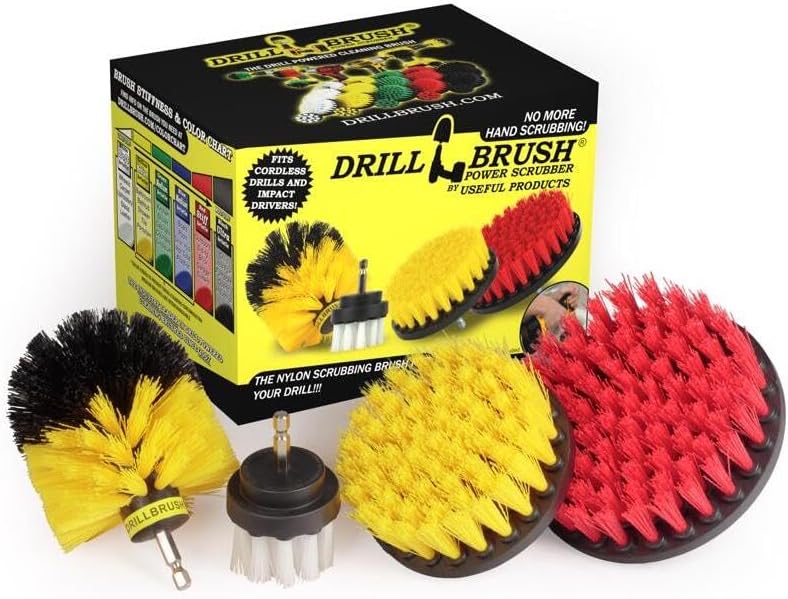 Drillbrush Juego de accesorios para cepillos de taladro, cepillo limpiador eléctrico para bañera, azulejos, ducha y lechada, cepillos de limpieza domésticos multiusos para taladro, cepillos de