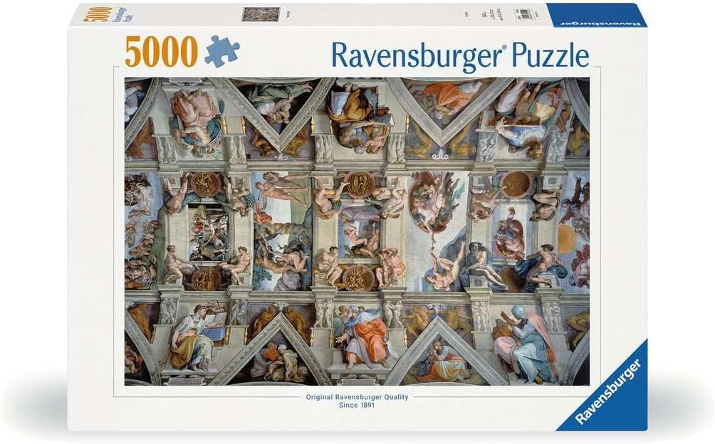 Ravensburger - Capilla Sixtina - Rompecabezas de 5000 piezas - Imágenes impresionantes - Hermoso e intrincado - Vista única de techo de 360 grados - Calidad premium - Rompecabezas para adultos