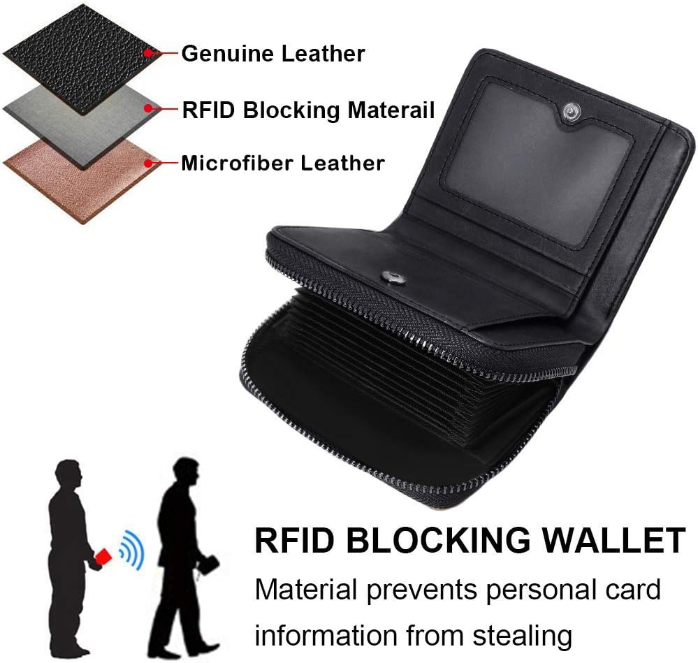 HUANLANG Billetera para hombre con bloqueo RFID, multitarjetero, bi...