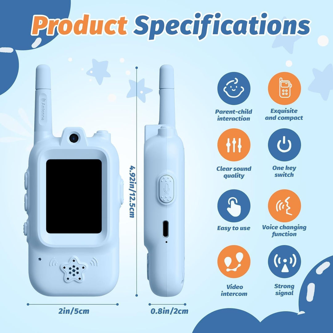AQLL Walkie Talkies for Kids with Real-Time Video Chat, 2 Pack Rech...