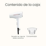 Conair Secador de viaje de cerámica doble con concentrador y mango...