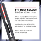 FHI HEAT Plancha de pelo de turmalina Platform Pro Styling para tod...