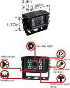 AHD 1080P Sistema de cámara de visión trasera inversa de 7 pulgadas, cámara