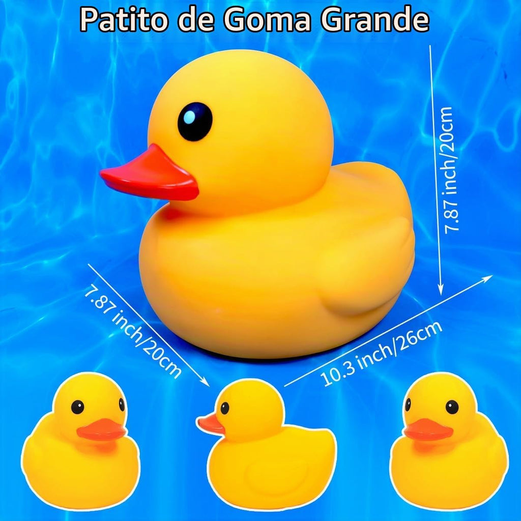 10.3 pulgadas Sin Agujero Gigante/Grande Impermeable Sin Ruido 'Bebe' Pato de Goma Divertido Amarillo/Ducikes Juguete de Baño/Piscina/Agua Sin Agujero para Niños Decoración de Escritorio de Oficina