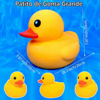 10.3 pulgadas Sin Agujero Gigante/Grande Impermeable Sin Ruido 'Bebe' Pato de Goma Divertido Amarillo/Ducikes Juguete de Baño/Piscina/Agua Sin Agujero para Niños Decoración de Escritorio de Oficina