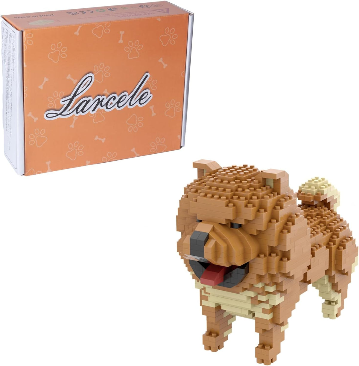 Larcele 768 piezas Chow Dog Pet Micro Blocks Building Set para niños 8+