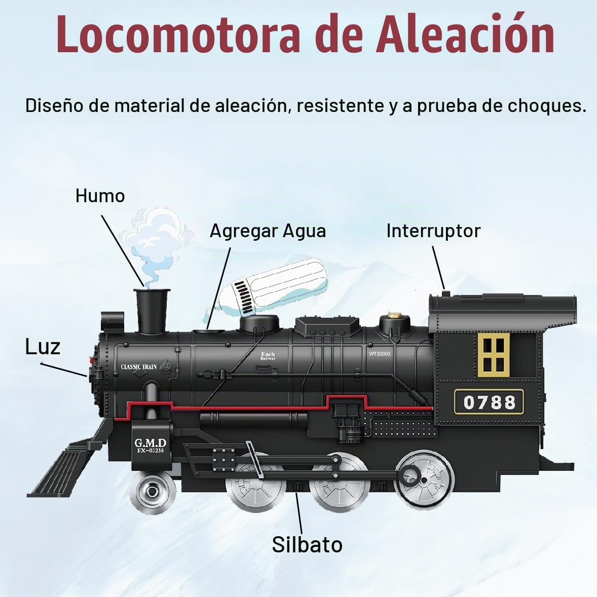 Juego de tren de aleación eléctrica para niños de 4 a 8 años, juegos de trenes de Navidad de metal a control remoto para alrededor del árbol, kits de trenes ferroviarios con humo realista, sonidos y luces, juguetes de cumpleaños para niños y niñas