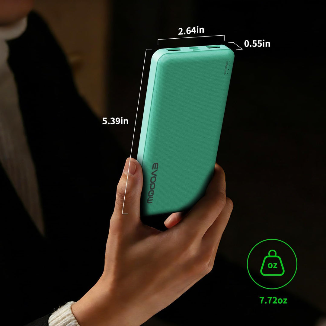 Evopow 10000mAh cargador portátil banco de energía (azul y verde)