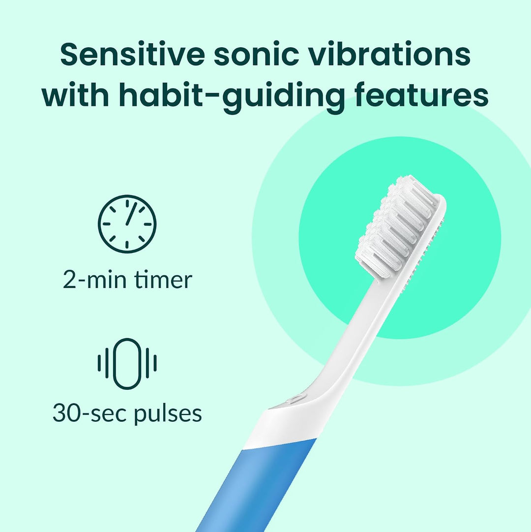 Quip Cepillo de dientes sónico para adultos con temporizador, inclu...