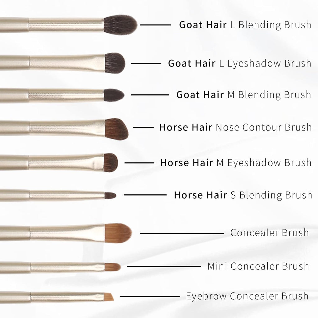 ENZO KEN Juego de brochas para sombra de ojos de pelo natural