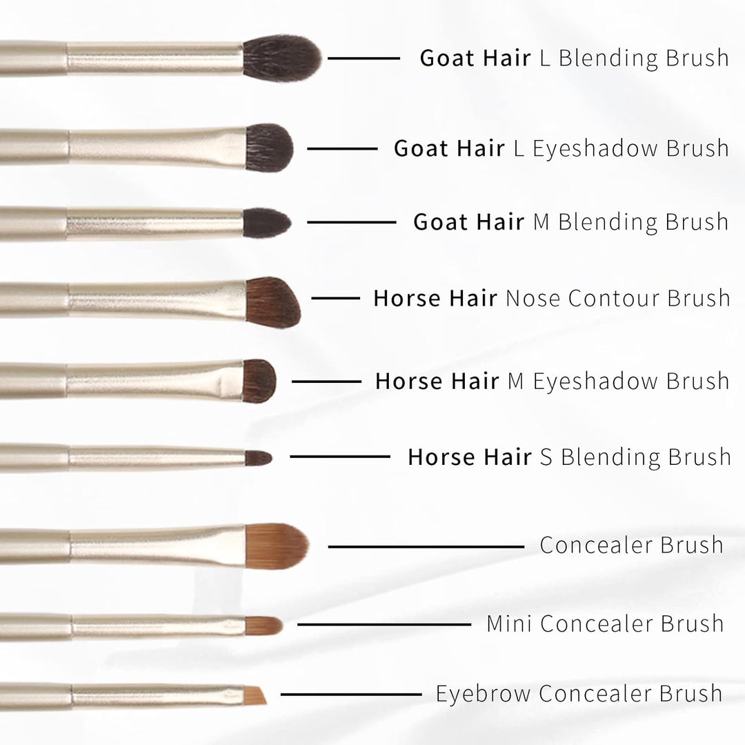 ENZO KEN Juego de brochas para sombra de ojos de pelo natural de ca...