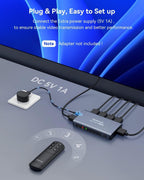 GANA HDMI interruptor 5 en 1 Salida 4K @60Hz Conmutador HDMI con control remoto