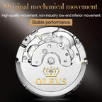 OLEVS Reloj automático para hombres, de cuerda automática, acero inoxidable, reloj para hombres