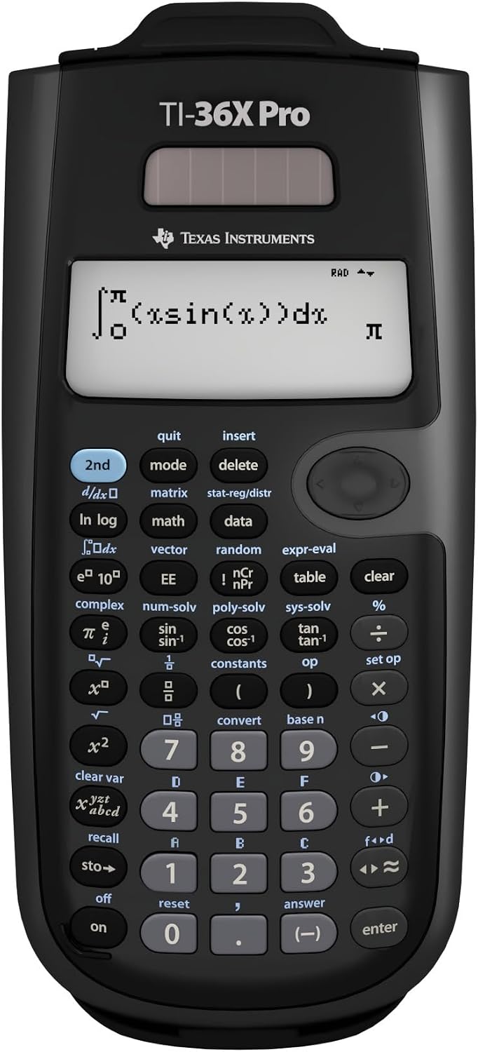 Texas Instruments TI-36X Pro Ingeniería/Calculadora científica | 9.7 pulgadas | Negro.