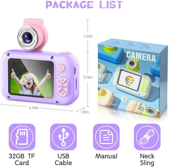 ARNSSIEN Cámara para niños, cámara digital de juguete para niños pe...