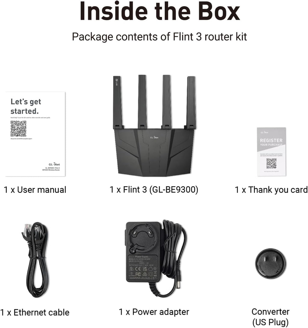 GLiNet GL-BE9300 Router WiFi 7 de tres bandas enrutador