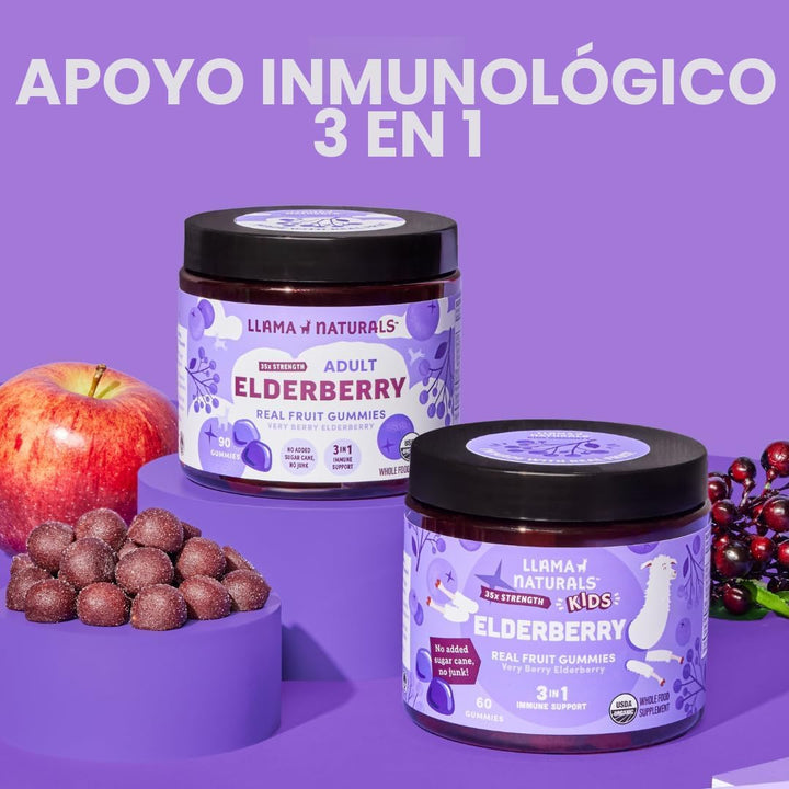 Gomitas de saúco de Sambucus de frutas enteras para niños, sin azúc...