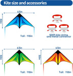 Delta Kite Set para niños y adultos, paquete de 3 cometas para adultos