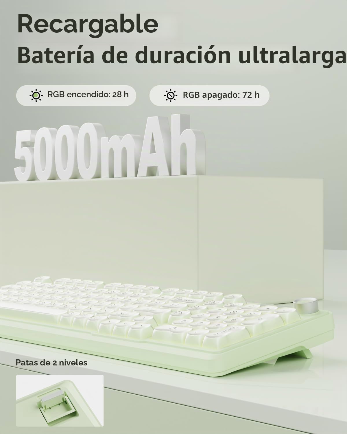 EWEADN V102 - Teclados inalámbricos, teclado para juegos de 98 tecl...