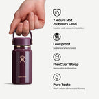 Hydro Flask Micro Bottle - Mini frasco aislado a prueba de fugas para bolso o bolsillo en 6.7 onzas de bayas de invierno brillante