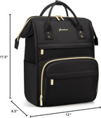Focdod Mochila para laptop para mujer, bolsa de trabajo, 01-Negro, 17,3 pulgadas