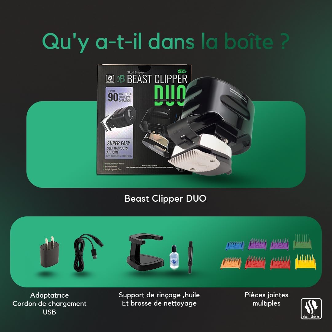 Skull Shaver Beast Clipper Duo - Kit de corte de pelo y aseo para e...