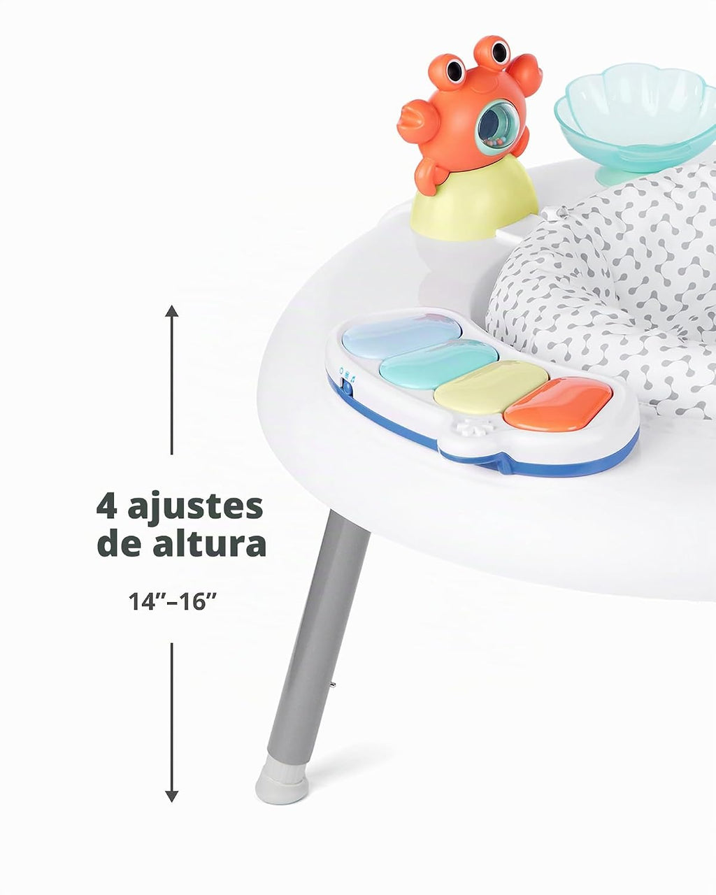 Skip Hop Centro de actividades para bebés 2 en 1 con más de 20 actividades de desarrollo, piano musical iluminado para jugar al tiempo boca abajo, 4 juguetes móviles y con clip y asiento giratorio de