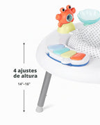 Skip Hop Centro de actividades para bebés 2 en 1 con más de 20 actividades de desarrollo, piano musical iluminado para jugar al tiempo boca abajo, 4 juguetes móviles y con clip y asiento giratorio de