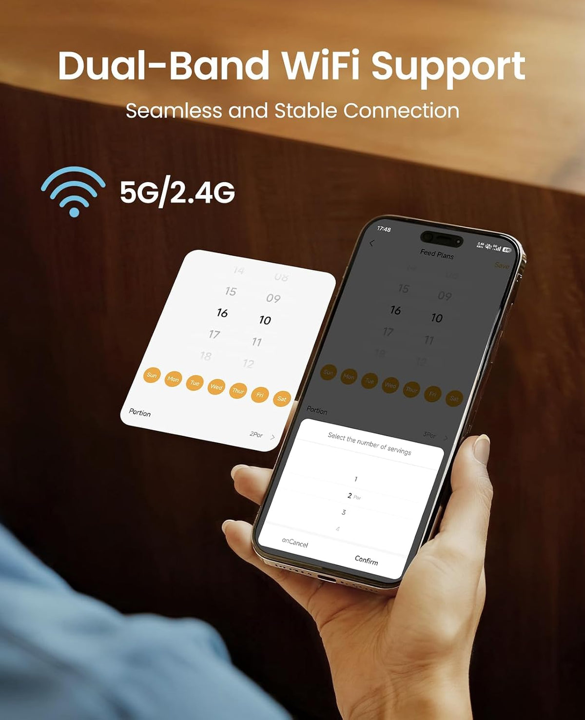 oneisall Alimentador automático para gatos 5G WiFi para 2 gatos