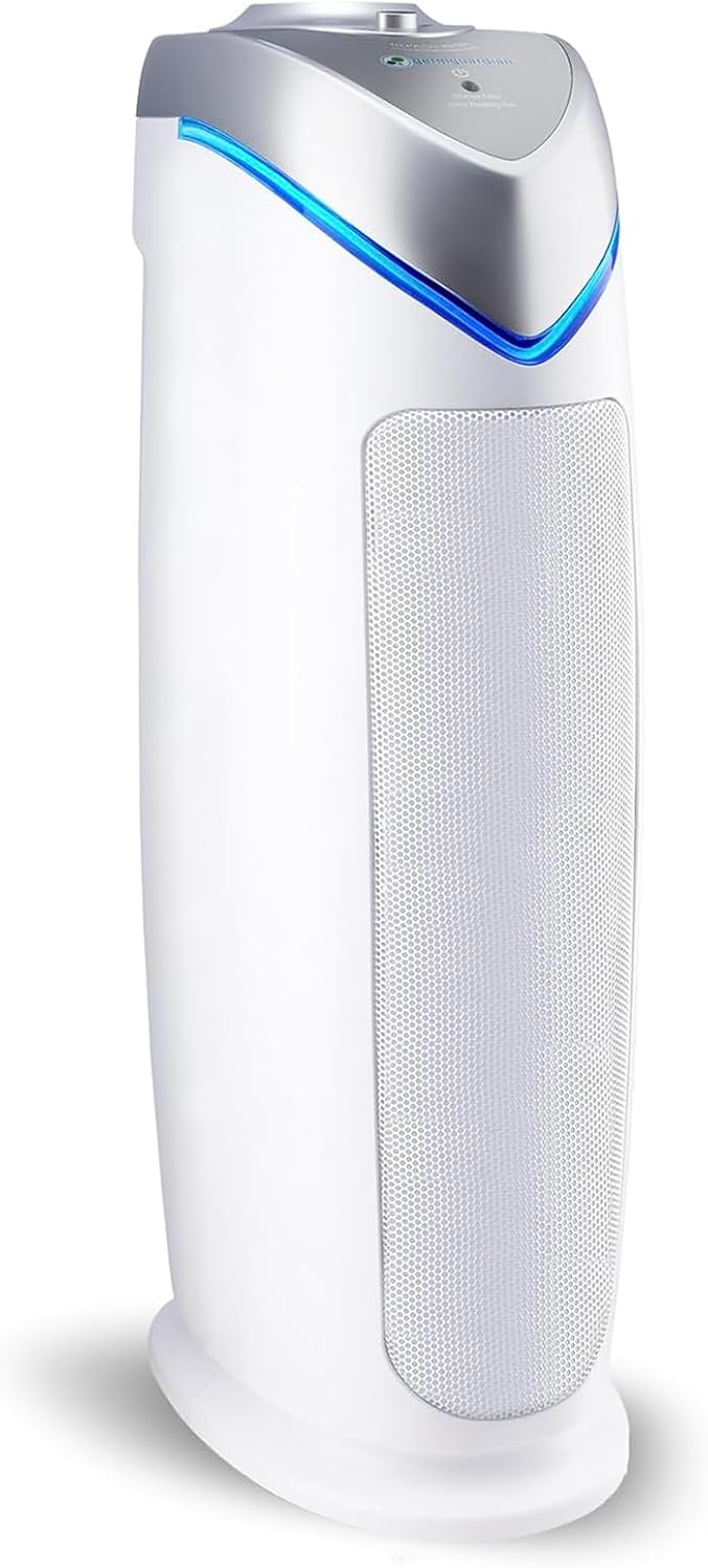 Germ Guardian Purificador de aire con filtro HEPA con desinfectante de luz ultravioleta, elimina los gérmenes, filtra las alergias, el polen, el humo, el polvo, la caspa de las mascotas, los olores del moho, purificador de aire silencioso 4 en 1 de 22