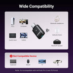 UGREEN Adaptador Bluetooth USB-C para PS5, Adaptador de Audio Bluetooth 5.3 con APTX Baja Latencia y aptX-Adaptive, Transmisor de Audio Inalámbrico para Conectar Auriculares Inalámbricos y Earbuds
