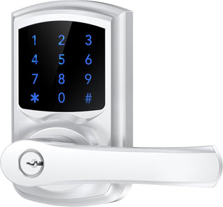 HIDALIFE Cerradura de puerta de entrada sin llave con teclado y man...