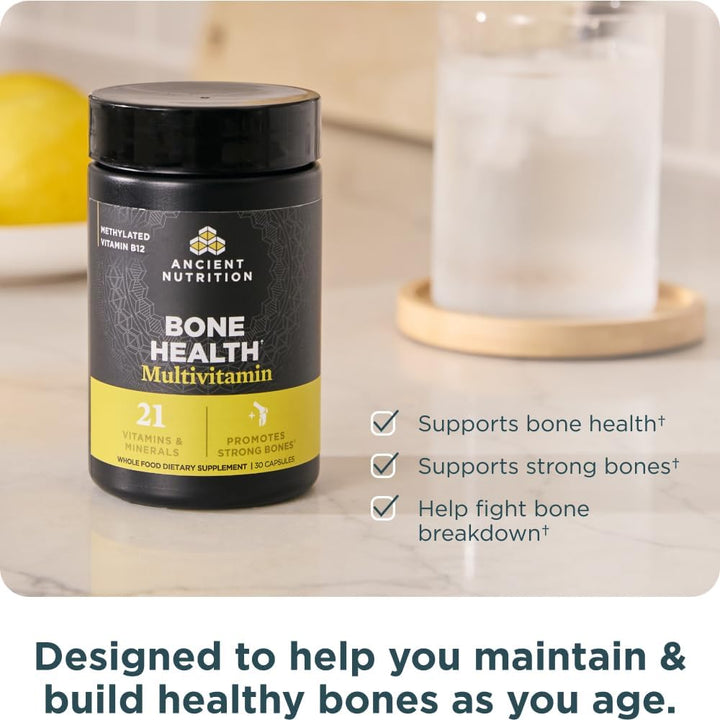 Ancient Nutrition Bone Health Multivitamínico, apoya la densidad ós...