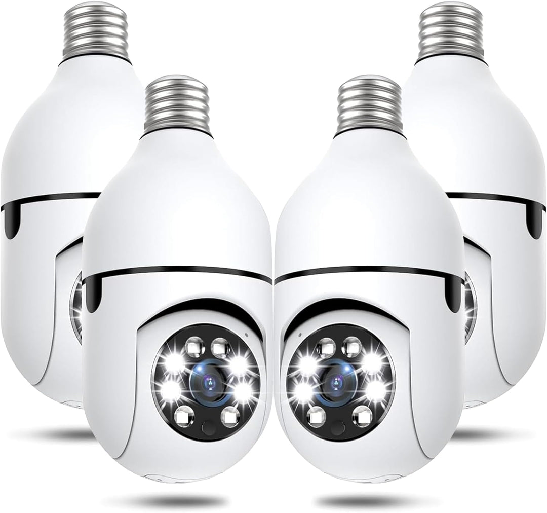Cámaras de seguridad de bombilla de luz inalámbricas para exteriore...