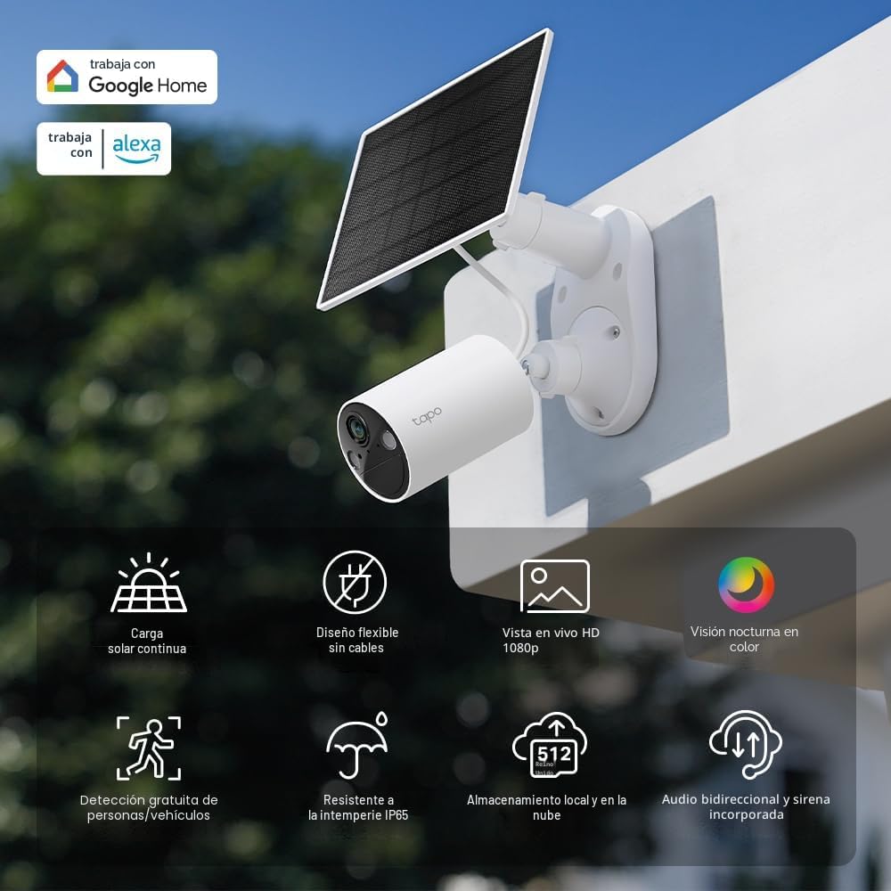 Tapo TP-Link Tapo SolarCam C402 Kit, cámara solar para exteriores c...
