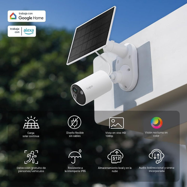 Tapo TP-Link Tapo SolarCam C402 Kit, cámara solar para exteriores c...