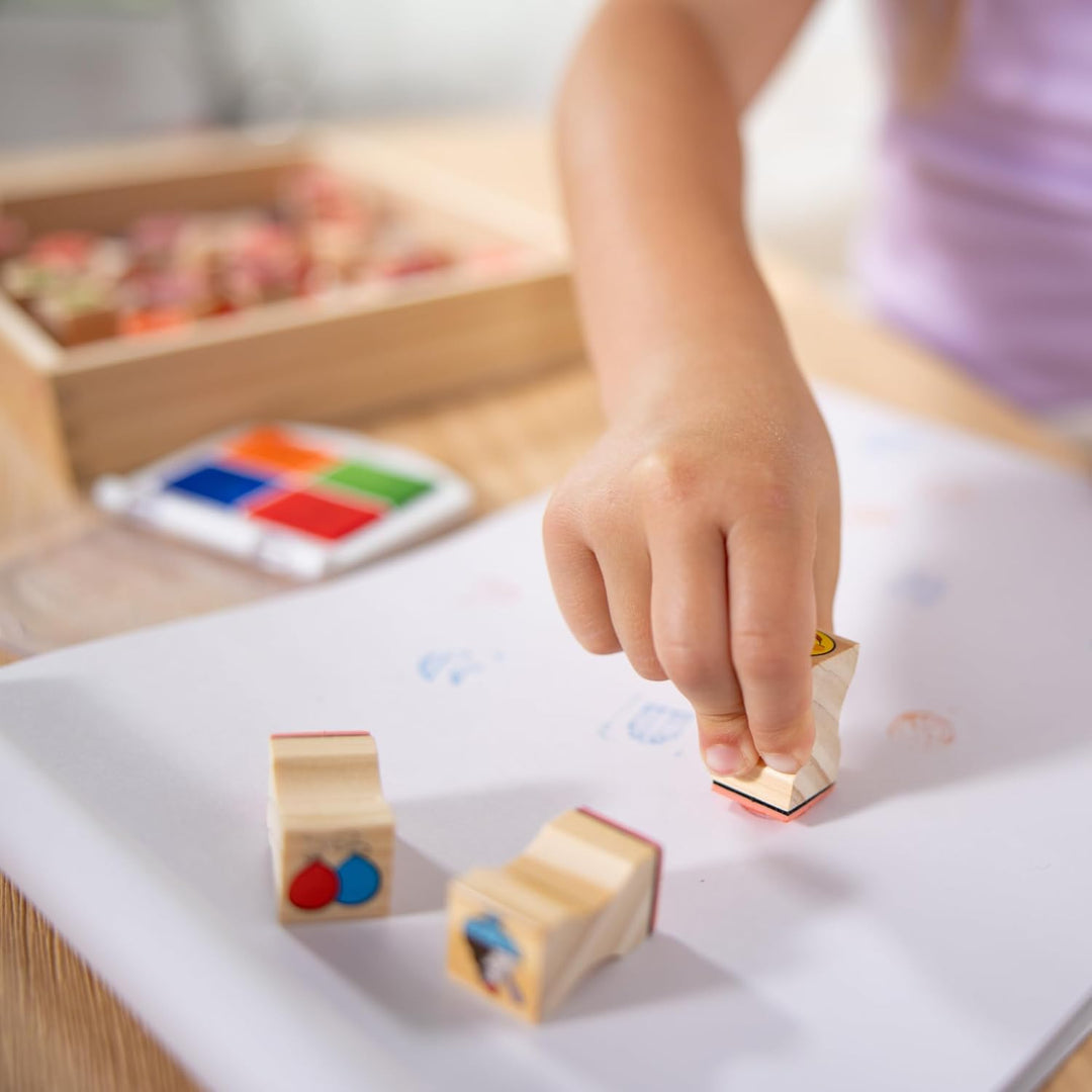 Juego de sellos de madera Melissa &amp; Doug Favorite Things, 26 se...