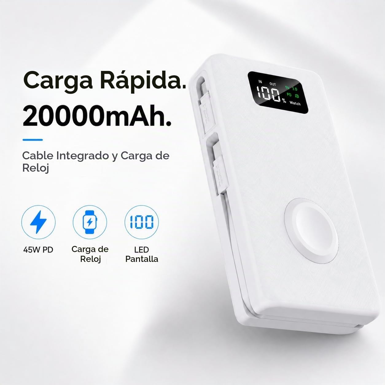 PZOZ Cargador portátil de 20000 mAh con cargador de Apple Watch, ca...
