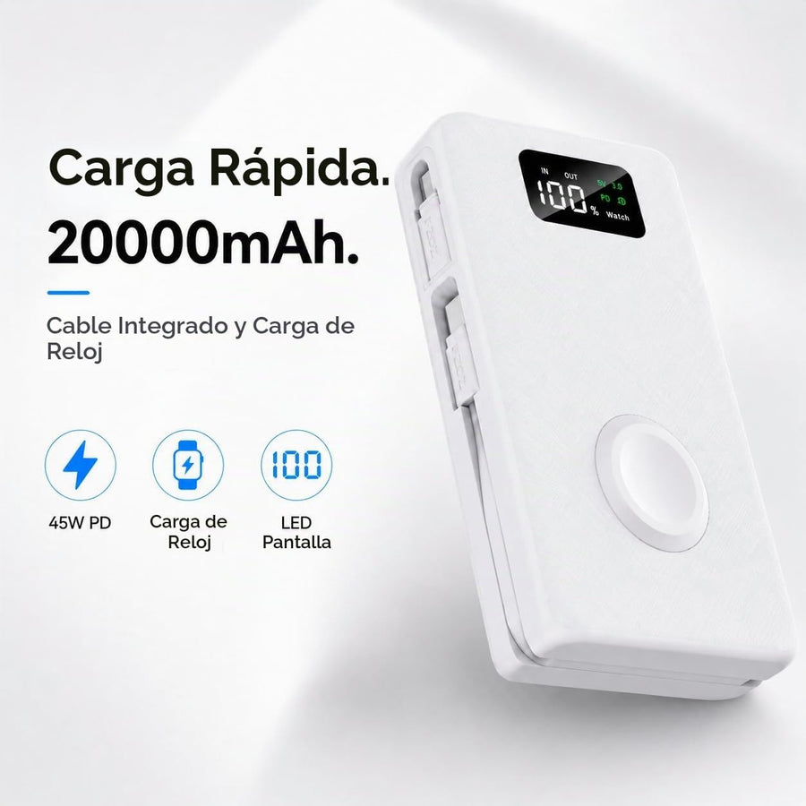 PZOZ Cargador portátil de 20000 mAh con cargador de Apple Watch, ca...