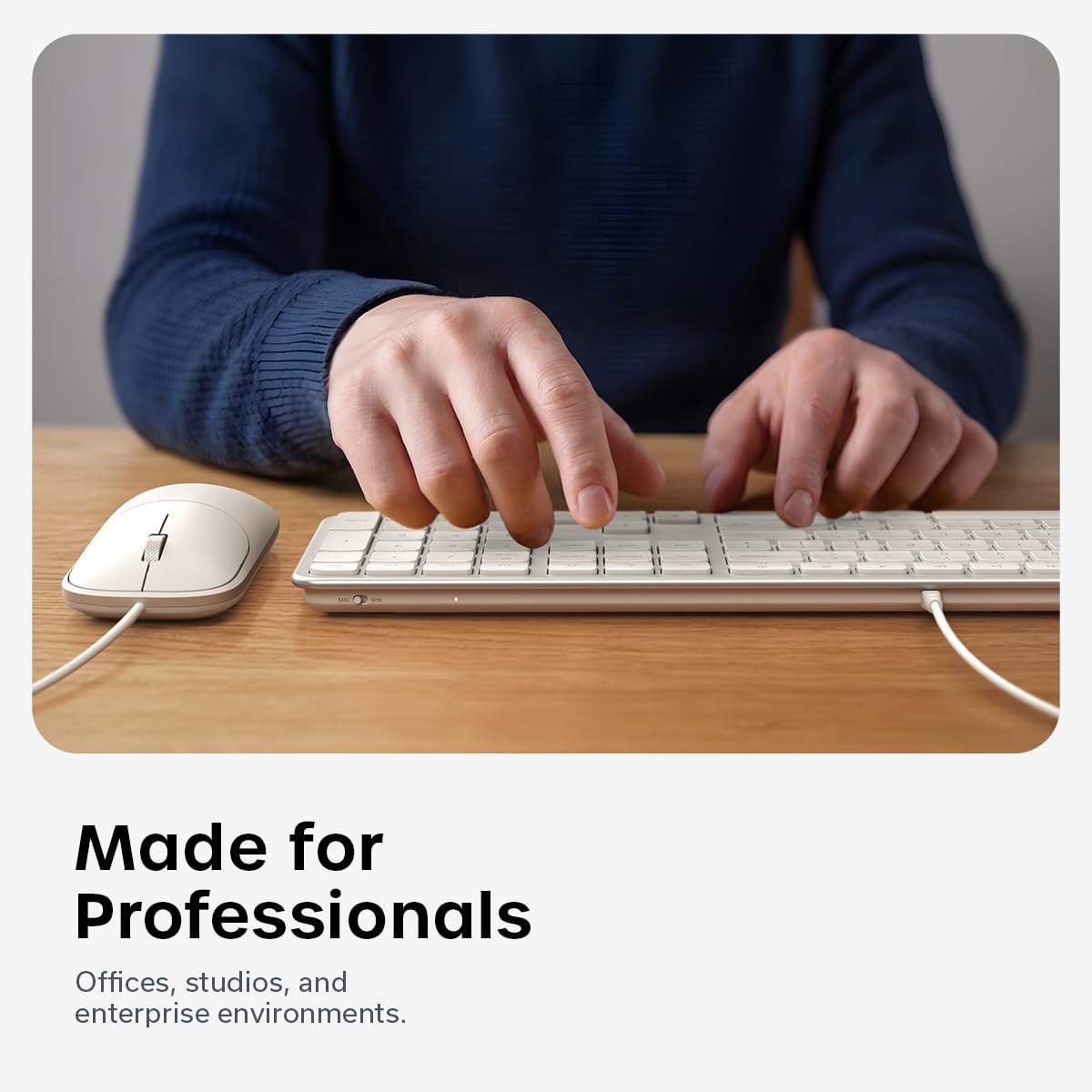 Satechi Combo de teclado y mouse con cable, Slim CLX3 con conectivi...