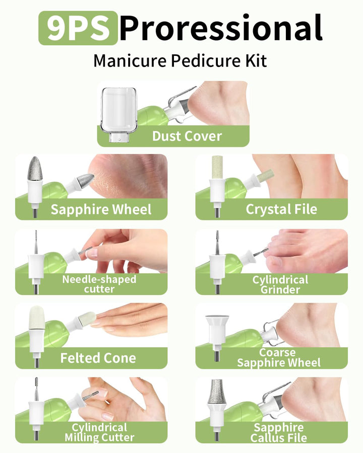 Kit profesional de manicura y pedicura, juego de limas eléctricas i...