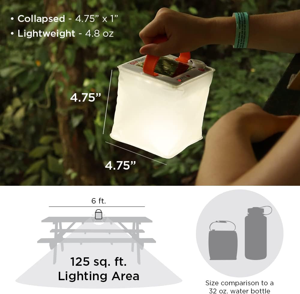 Lámpara LuminAID Nova - Linterna LED solar inflable para camping, senderismo y