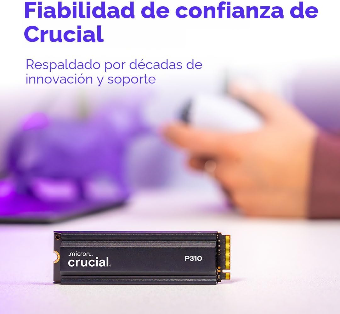 Crucial P310 2280 1TB PCIe Gen4 NVMe SSD de juegos para PS5 con dis...