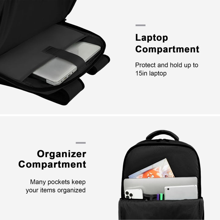 MATEIN - Mochila de viaje para laptop, aprobada para vuelos, con co...