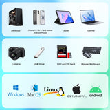 Devichin Disco duro externo de 1 TB, USB C y USB 3.0 multipuerto Hu...